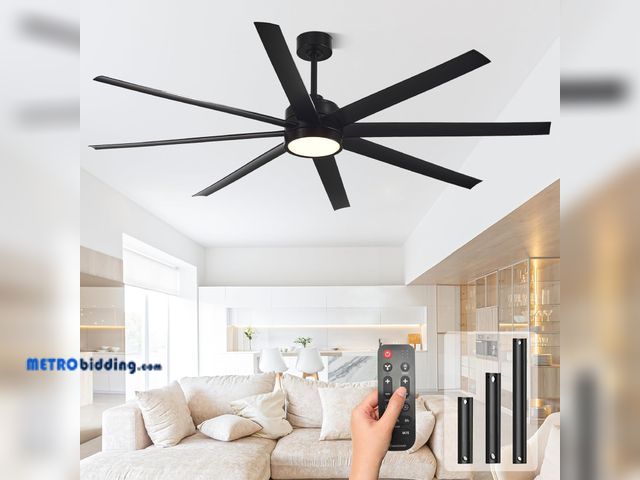 Lot 88-####### - Modern Ceiling Fans with Lights, 72 Inch Ceiling Fan with Light and Remote, Bedroom Living Room Libr...