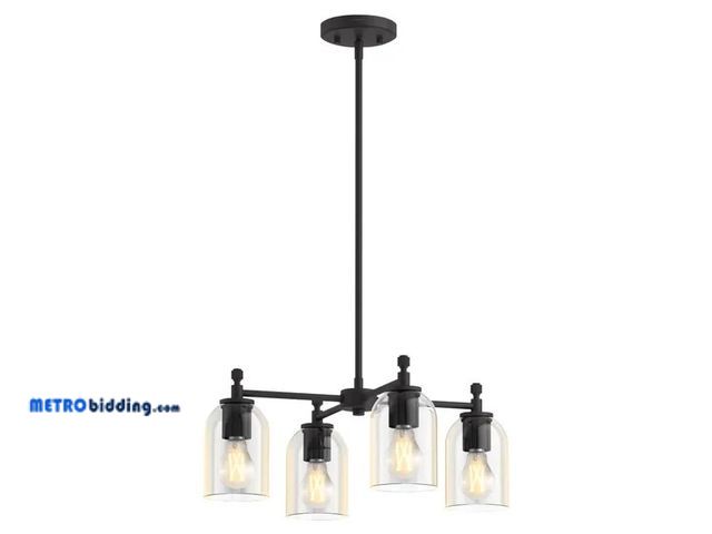 Lot 88-494342 - KOHLER Orime 4-Light Adjustable Chandelier Matte Black 20"