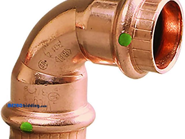 Lot 88-495661 - Viega 77317 ProPress Zero Lead Copper 90-Degree Elbow with 1/2-Inch P x P, 10-Pack