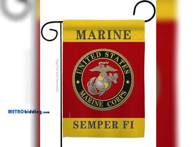 Lot 88-482939 - US military Marine Corps USMC Semper Fi Flag Double-Sided Lawn Decoration Gift House Garden Yard Ban...