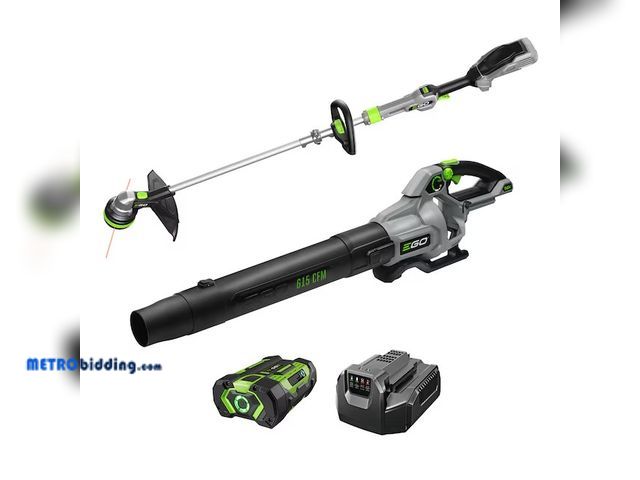 Lot 88-484406 - EGO POWER+ 56-volt Cordless Battery String Trimmer and Leaf Blower and Combo Kit 2.5 Ah (Battery Inc...