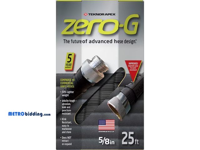 Lot 88-484408 - Zero-G Teknor Apex 5/8-in x 25-ft Premium -Duty Kink Free Woven Gray Hose