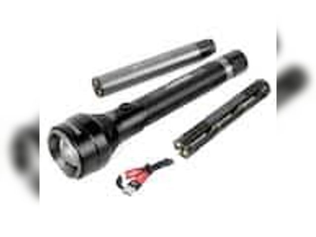 Lot 88-480228 - Husky 10000 Lumens Dual Power Focusing Aluminum Rechargeable Flashlight 91307, Used Tested Works