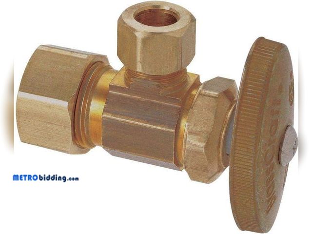 Lot 88-500629 - 1/2 in. Nom Comp Inlet x 3/8 in. O.D. Comp Outlet Multi-turn Angle Valve
