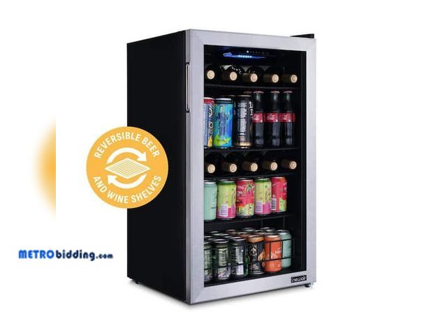 Lot 88-749621 - NewAir
19 in. Single Zone 126 (12 oz.) Cans, Beverage and Wine Cooler Fridge, in Stainless Steel