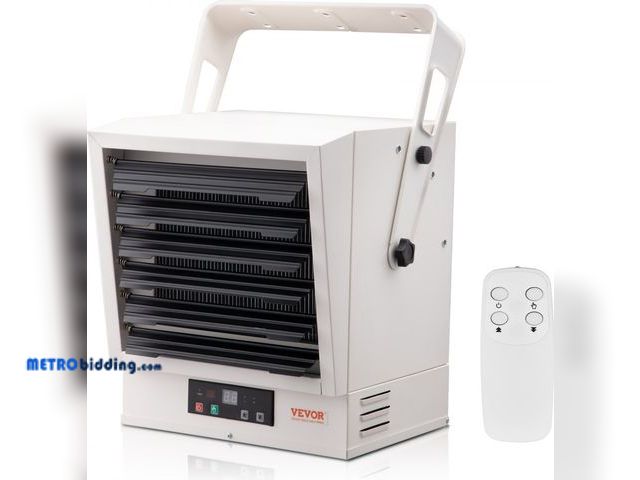 Lot 88-508327 - VEVOR Electric Garage Heater, 10000-Watt Digital Fan-Forced Wall/Ceiling Mount Shop Heater, with Rem...