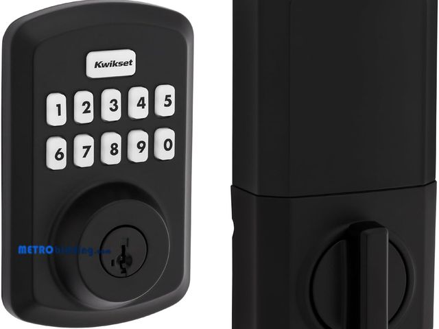 Lot 88-480205 - Kwikset Powerbolt 250 10-Button Keypad Satin Nickel Transitional Electronic Deadbolt Door Lock, Feat...