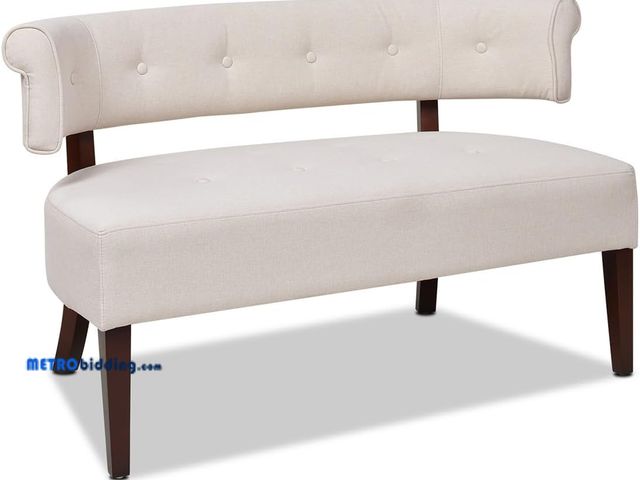 Lot 88-481312 - Jennifer Taylor Home Jared Roll Arm Upholstered Tufted Entryway Bench with Back Settee