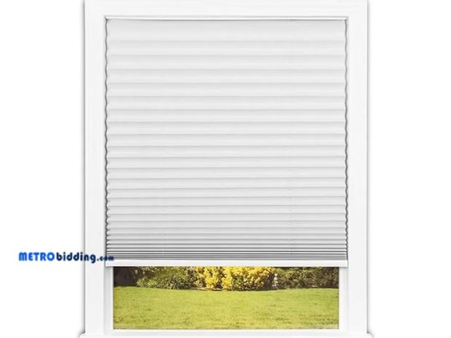 Lot 88-483165 - Cordless Pleated Fabric Shade White, 28" W x 48" L