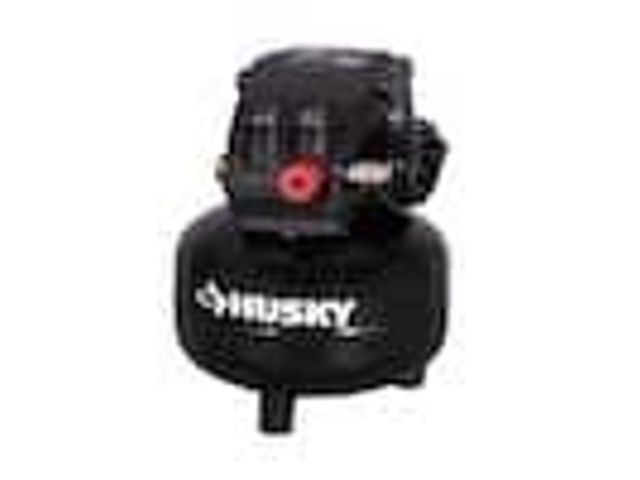 Lot 88-480389 - Husky 3 Gal. 120 PSI Portable Electric Oil-Free Light Duty Pancake Air Compressor with Fold Down Han...