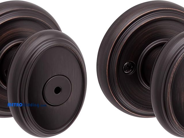 Lot 88-501218 - Baldwin Carnaby, Interior Privacy Door Knob Handle for Bedroom/Bathroom, Keyless Door Lock with Micr...