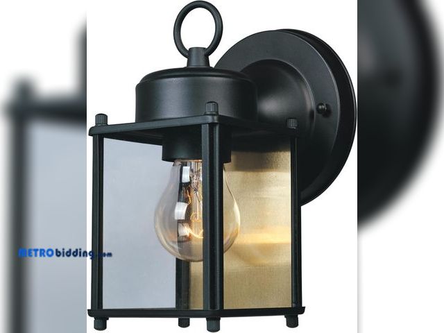 Lot 88-497688 - DESIGNERS FOUNTAIN Preston Outdoor Light Fixture, 8 Inch, Exterior Wall Mount Lantern Sconce, Clear ...