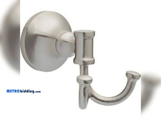Lot 88-495814 - Delta Chamberlain Double Towel Hook Bath Hardware Accessory in Brushed Nickel CML35