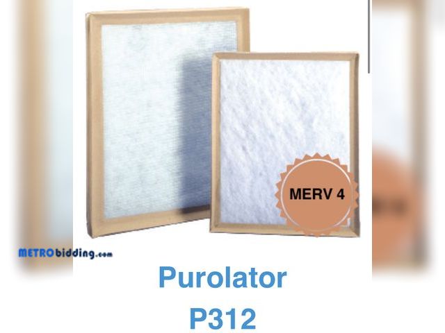Lot 88-485551 - Lot of (2) Purolator P312 Industrial Strength Disposable Synthetic Panel air Filters