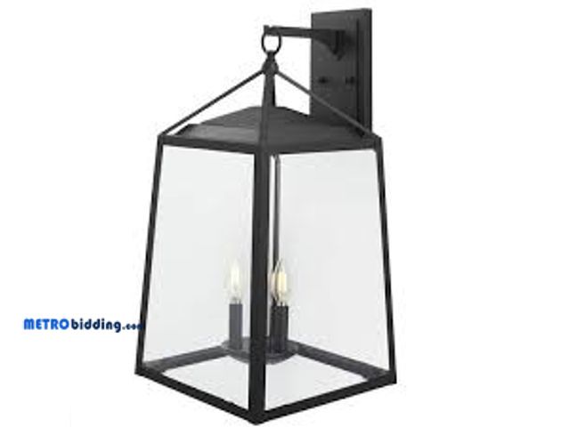 Lot 88-498624 - Home Decorators Collection Blakeley 25 in. Transitional 3-Light Black Extra Large Outdoor Wall