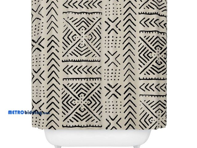 Lot 88-494860 - Society6 Thinline Studio Cloth Shower Curtain 68 x 72" Line Mud Bone
