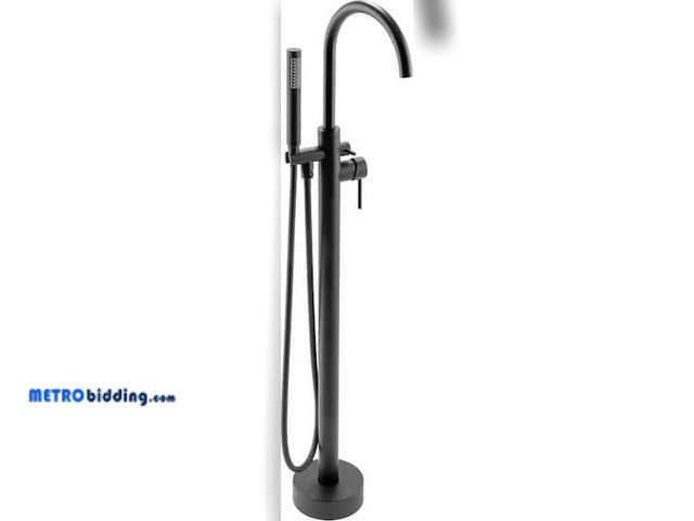 Lot 88-508590 - AKDY 1-Handle Freestanding Floor Mount Tub Faucet Bathtub Filler with Hand Shower in Matte Black TF0...