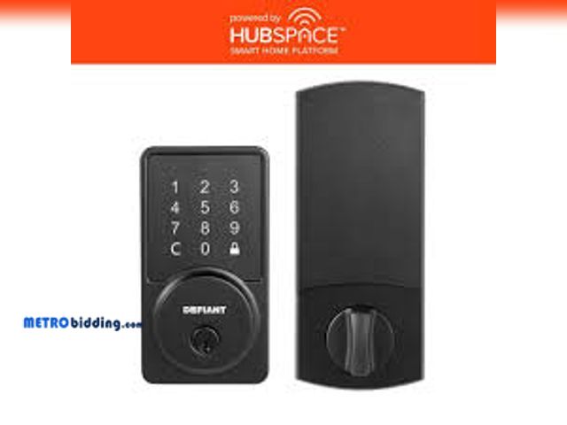 Lot 88-480314 - Defiant Square Matte Black Smart Electronic Wi-Fi Deadbolt