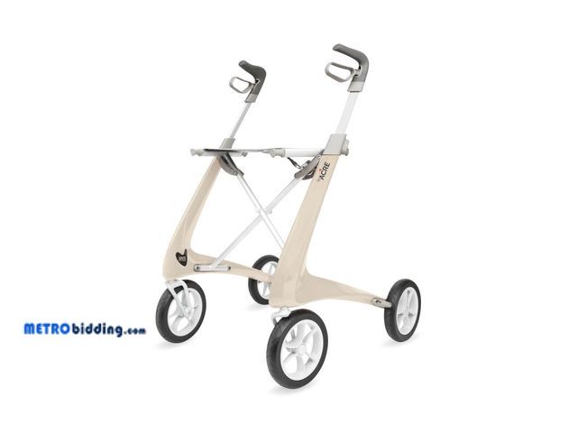 Lot 88-497489 - byACRE Carbon Ultralight Rollator Walker with Organizer Bag, Compact Track, 16" x 22" Seat (W x H), ...