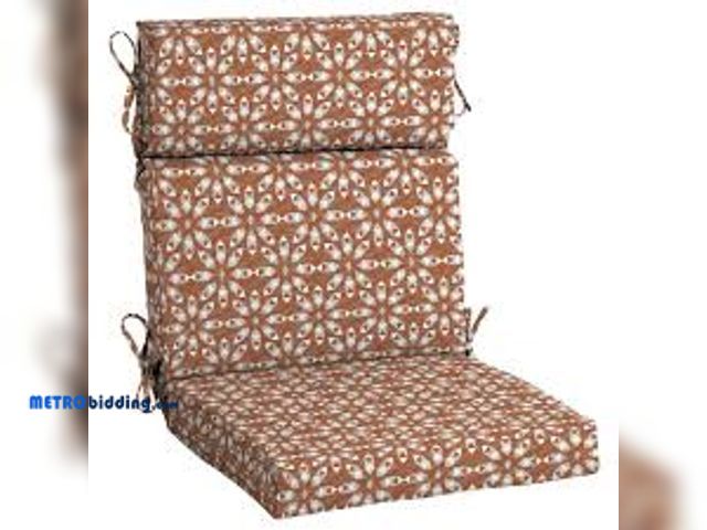 Lot 88-490737 - Hampton Bay 20 in. W x 20 in. D High Back Universal Outdoor Cushion in Russet Geo Medallion