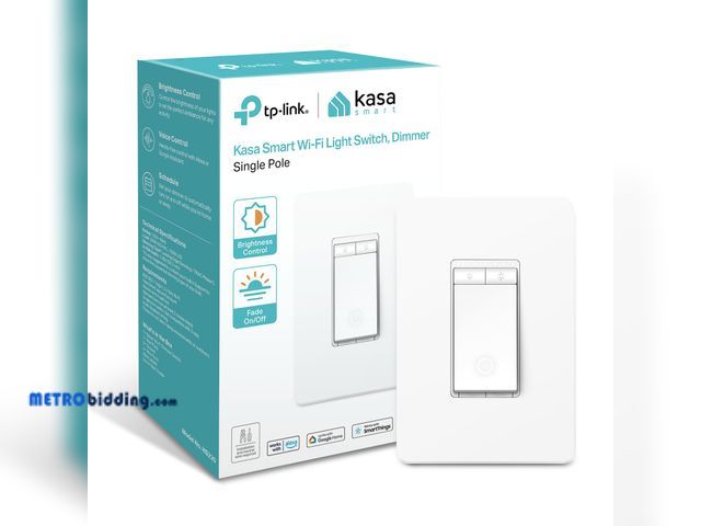 Lot 88-498080 - Kasa Smart Dimmer Switch HS220, Single Pole, Needs Neutral Wire, 2.4GHz Wi-Fi Light Switch Works wit...