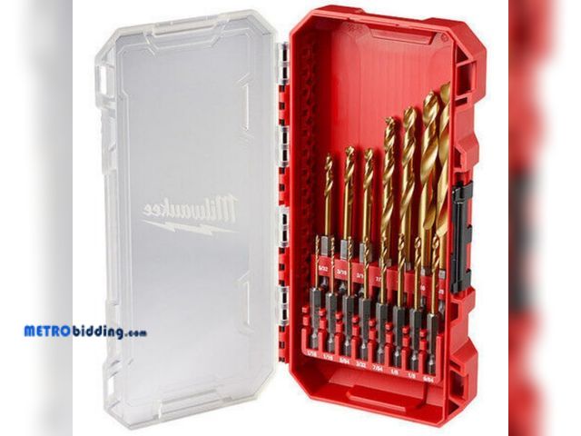 Lot 88-480108 - Milwaukee Tool 15 Pc. Shockwave Impact Duty Red Helix Titanium Drill, 1 broken bit