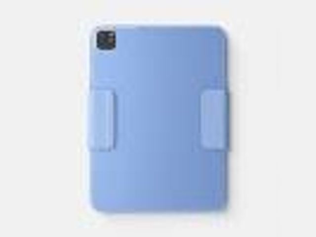 Lot 88-480511 - iPad Pro 11 (4th Gen) and Air (5th Gen/M2/M3) Case - heyday Peri-Blue Debossed: Botanical Stylus Hol...