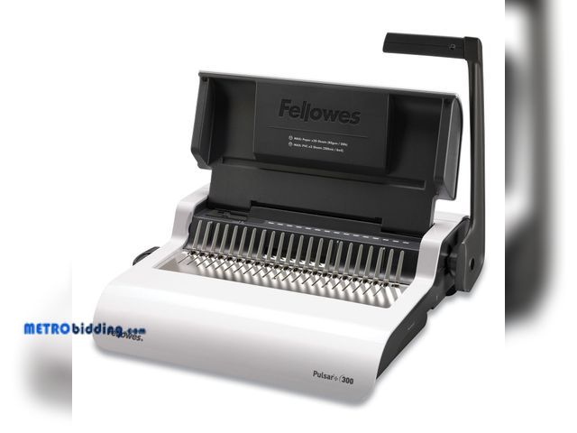 Lot 88-496967 - Fellowes Pulsar Manual Comb Binding System, 300 Sheets, 18.13 x 15.38 x 5.13, White (5006801) MSRP: ...