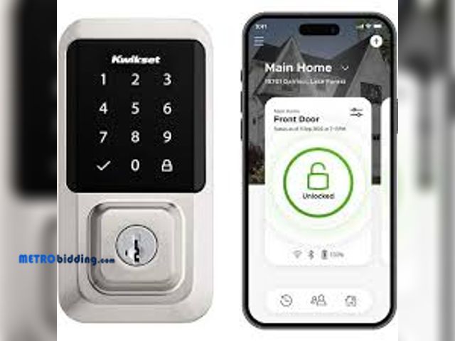 Lot 88-480204 - Kwikset HALO Satin Nickel Single-Cylinder Keypad Electronic Smart Lock Deadbolt Featuring SmartKey T...