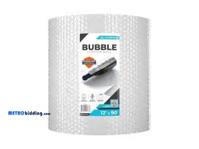 Lot 88-498882 - Pratt Retail Specialties 12 in. x 90 ft. Clear Bubble Cushion (144-Pack)