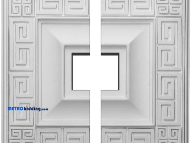 Lot 88-503444 - Ekena Millwork CM18ER2 18"W x 18"H x 3 1/2"ID x 1 1/8"P Eris Ceiling Medallion, Fits Canopies up to ...