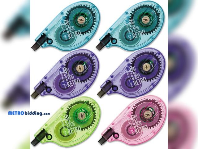 Lot 88-498140 - Tombow 68670 MONO Retro Correction Tape, Assorted Colors, 6-Pack. Colorful, Easy To Use Applicator f...