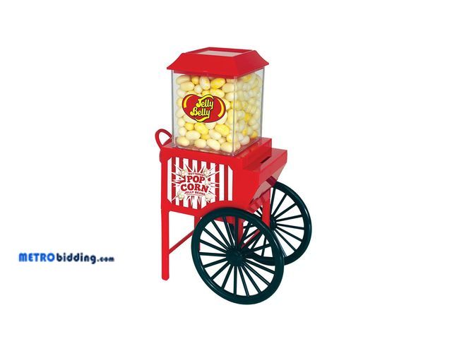 Lot 88-494213 - Jelly Belly Buttered Popcorn Cart Bean Machine &amp; Bank with 1 oz of Jelly Beans