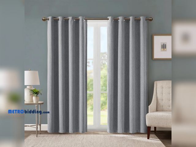 Lot 88-492753 - SunSmart Total Blackout Lined Panel Pair with Grommets, Silver