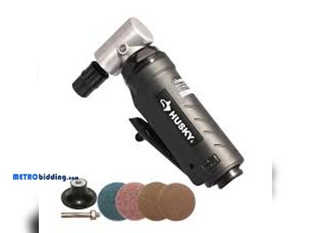 Lot 88-491637 - Husky 1/4 in. Angle Die Grinder with Accessory Kit H4230C, Tool is Used