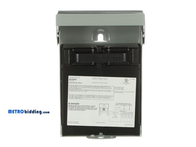 Lot 88-482310 - Midwest U035F2P • Weatherproof Fused AC Disconnect Switch • Metal Construction • AC Disconnect • 30A...