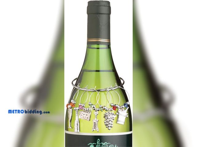 Lot 88-480151 - Prodyne Pewter Wine and Cheese Stemware Charm, Set of 6