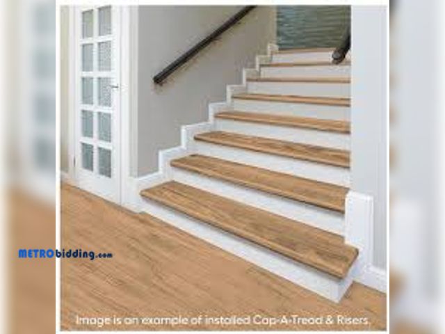 Lot 88-481057 - Cap A Tread Essential Oak/Golden Rustic Oak 47 in. L x 12.15 in. W x 57.91 mm T Vinyl Overlay Stair ...