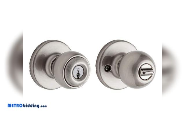 Lot 88-491790 - Kwikset Polo Satin Nickel Keyed Entry Door Knob Featuring Microban Antimicrobial Technology 400P 15 ...