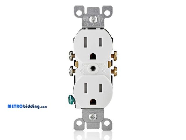 Lot 88-482348 - Leviton 15 Amp 125 Volt Tamper Resistant Duplex Receptacle, 10 Pack, T5320-WMP, White, New