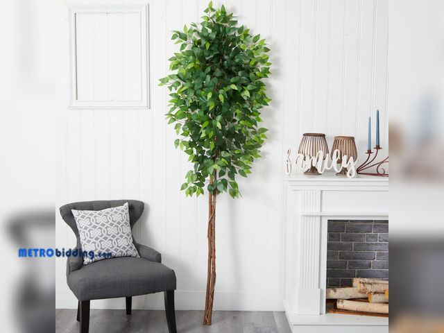 Lot 88-498650 - 4' Artificial Double Trunk Ficus Tree without Pot