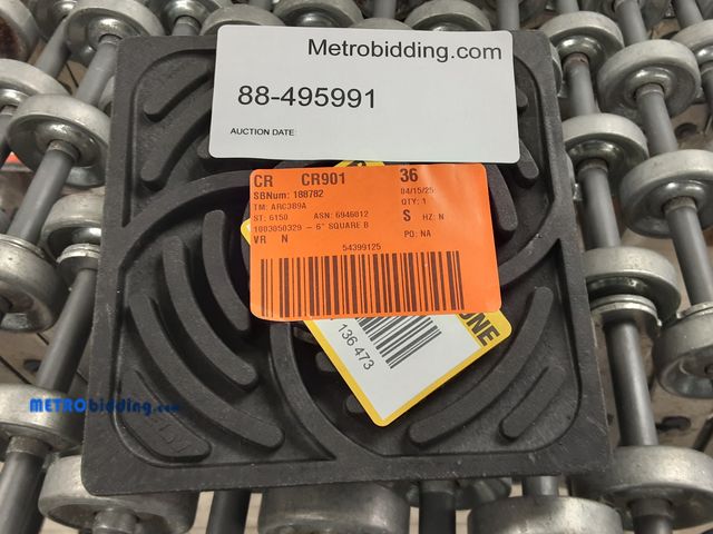 Lot 88-495991 - NDS Square Grate, Fits Spee-D Catch Basin Drain &amp; 6 in. Drain Pipes &amp; Fittings, 9 in