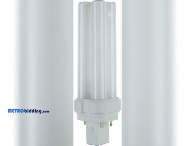 Lot 88-498790 - Lot of (2) Sunlite FDL28 Fluorescent Quad Tube Plug-in Bulb, 28 Watt, 10,000 Hour Life Span, GX32D-3...
