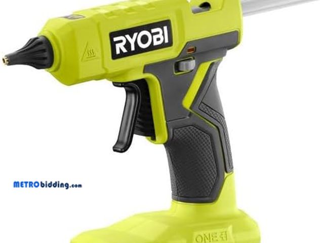 Lot 88-480109 - RYOBI Tools 18V ONE+ Cordless Glue Gun, Black, Trigger Style, Compatible with 1/2" Full Size Glue St...