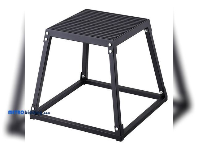 Lot 88-482700 - 18 Inch Steel Plyometric Jump Box Anti Slip Fitness Exercise Platform for Home Gym Strength Training...