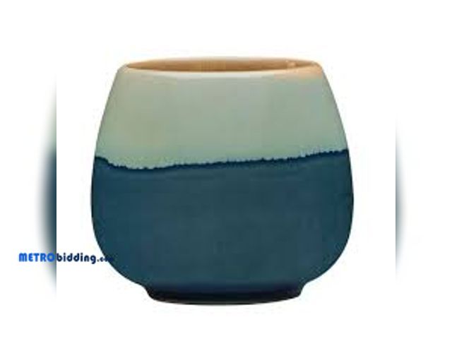 Lot 88-481297 - Lot of 5,  Vigoro 3.5 in. Demi Small Teal/Multi-color Ceramic Pot (3.5 in. D x 3.5 in. H) With Drain...