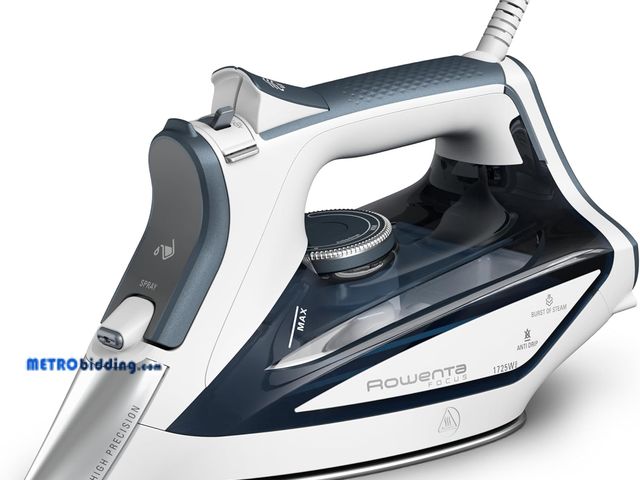 Lot 88-492669 - Rowenta Iron Steamer for Clothes, Focus Stainless Steel Soleplate, 400 Microsteam Holes, Powerful St...