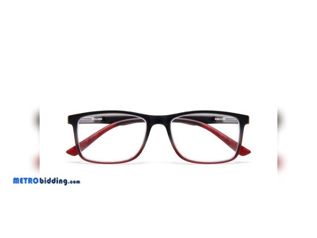 Lot 88-490825 - Magnifeye Blue Square Red Ombre 2.0 Reading Glasses 85847-08