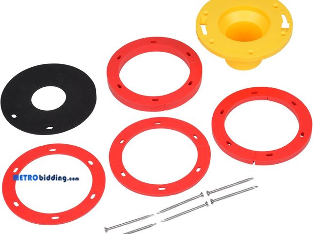 Lot 88-495764 - Oatey Toilet Flange Extender Kit 1/4- 1 5/8 in,Red and Yellow