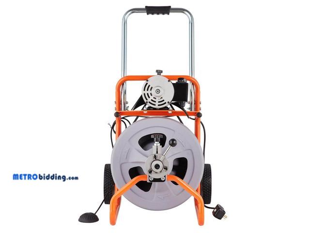 Lot 88-491576 - VEVOR Drain Cleaner Machine 75 ft. x 1/2 in., Auto Feed Sewer Snake Drain Auger on Wheels, Portable ...